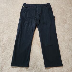 CAT Jeans Men 40X30 (38X29.5) Black Straight Cargo Carpenter Authentic Workwear